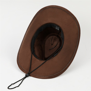 JAKIJAYI Solid Color <strong>Western</strong> Cowboy <strong>Hat</strong> Winter Warm <strong>Hat</strong> Retro Men Fedora <strong>Hat</strong> Wide Brim Felt Cap Wholesale - Product Image 4