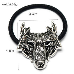 Élastique à cheveux rétro avec tête de loup et d'ours, bandeau réglable à motif animal pour femmes - Product Image 3