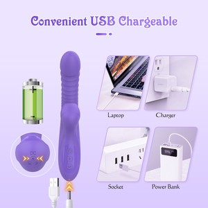 Massageador Pessoal Vibratório e com Movimento de Impulso de 7 Modos, Dispositivo de Cuidado Corporal Telescópico com Motor Duplo, Ferramenta de Bem-Estar em Silicone Recarregável via USB - Product Image 4