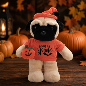 Peluche de vache d'Halloween, jouet en peluche doux et réconfortant avec chapeau de sorcier et citrouille, mignon et effrayant, cadeau de vacances <span class=keywords><strong>orange</strong></span> - Product Image 6