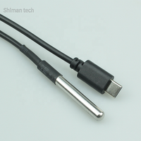 Disesuaikan DS18b20 kabel Sensor suhu USB C pria