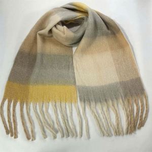 Nouvelle arrivée d'hiver, écharpe longue rayée colorée épaisse avec des franges, châles en cachemire de luxe pour femmes, 70*180cm, haute qualité - Product Image 4