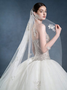 S1255Y Nouveau style 2026 Robe de mariée princesse éthérée, sans bretelles, très résistante, avec longue traîne et <span class=keywords><strong>voile</strong></span> principal - Product Image 4