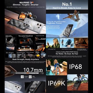 สมาร์ทโฟน Blackview Oscal Marine 3 หน้าจอ 6.56 นิ้ว HD 90Hz ชิปประมวลผล Helio 81 หน่วยความจำ 8GB+128GB/ 256GB กล้อง 16MP แบตเตอรี่ 5000mAh ระบบปฏิบัติการ Android 16 รองรับ 4G - Product Image 3