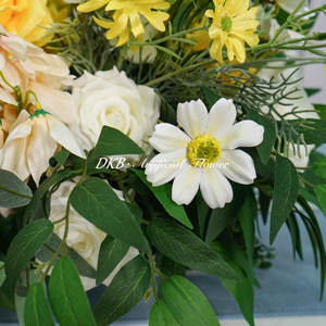 Hermosa Decoración de Boda, Camino de Flores Artificiales de Seda, Tacto Real, Rosas Amarillas y Blancas, Flores de Bosque, Largo, para el Día de la Madre - Product Image 3