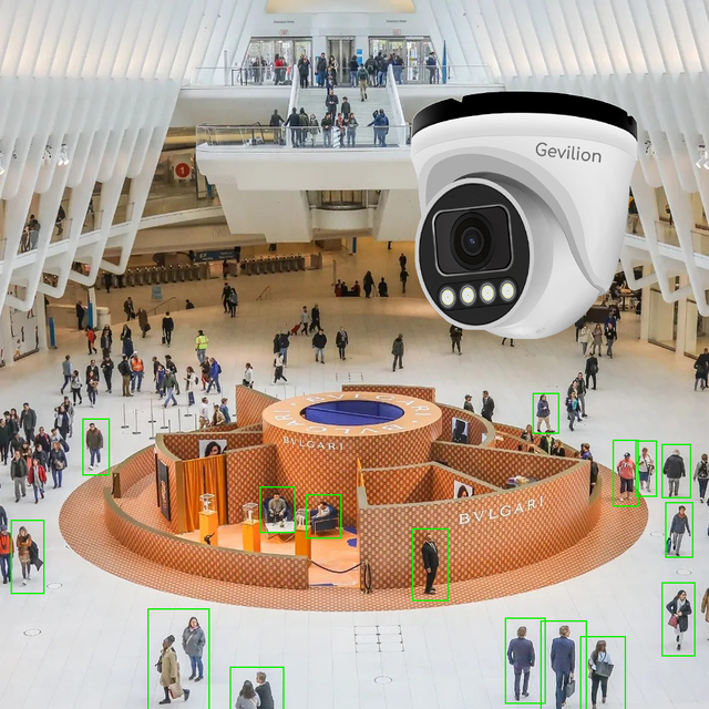 Human Presence Detection Dome Camera with Two-Way Audio Night Vision CMOS Sensor 6MP Data Storage for People Counting