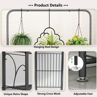 Support pour plantes multiples à 3 niveaux, pour balcon, jardin, patio, intérieur et extérieur, grand support d'angle suspendu pour plantes, étagère à fleurs en métal