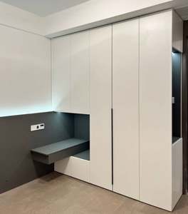 Armario de Dormitorio de Estilo Minimalista con Puertas Corredizas, Diseño Simple, Material MDF para Guardar Ropa, Mueble para Sala de Estar - Product Image 2