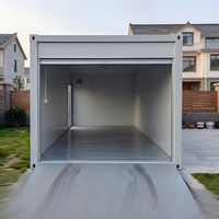 Garaje Modular en Contenedor con Puerta Enrollable, Almacén Prefabricado Impermeable para Estacionamiento Exterior y Almacenamiento de Mercancías