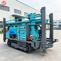 Foreuse hydraulique complète sur chenilles en acier JHS-800 pour puits d'eau, machine de forage rotative de 800 m de profondeur pour puits profonds