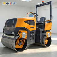 Rouleau compresseur vibrant mini 1,5 tonne, autoporté, tandem, hydraulique, pour asphalte, certifié ISO 9001, avec moteur