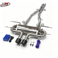 Sistem Knalpot Catback Berkatup Vakum KM SS304 Brush-ed untuk Jaguar F-Type 3.0T 2013-2018 Performa Knalpot Belakang