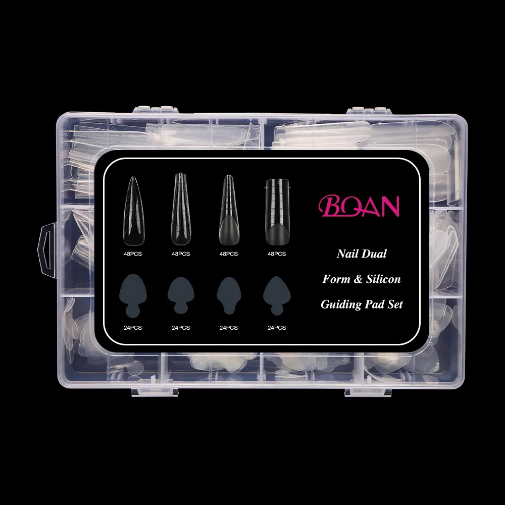 Neues Design Wieder verwendbare Dual Forms Silikon Pad French Nail Art Silikon Aufkleber Set für French Nails Dual Form