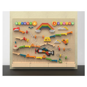 Centre d'activités murale en briques, éléments de type Rubik's Cube, enseigne la physique simple, la logique, la réaction en chaîne, jeu pour les enfants de 0 à 6 ans - Product Image 2