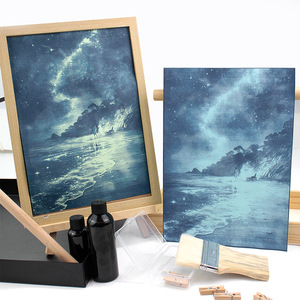 Kit DIY de cyanotype sur papier A4 vierge, 5 feuilles, pour créer votre propre design, idéal pour la décoration intérieure et les cadeaux uniques, avec tutoriel – Meilleures ventes - Product Image 2