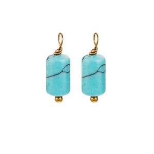 Pendentif Breloque Cylindre Baril en Acier Inoxydable Plaqué Or PVD pour la Fabrication de Bijoux |   Œil de tigre, turquoise, agate, onyx, améthyste - Product Image 5