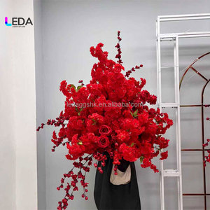 Handmade <b>Red</b> Artificial Flower Arch New Design Floral Arrangement Backdrop for Valentine's Day Soft Elegant Decoration - Product Image 2