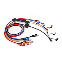 Cable de Carga Rápida de 60W con Logotipo LED Personalizado, 4 en 1, USB Tipo C, 8 Pines, para Todos los Teléfonos, Cable de Datos Trenzado