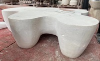 LANDIVIEW Nouveau design Mobilier de salon de luxe en marbre naturel de faible hauteur Tables basses en marbre blanc de carrare faites à la main
