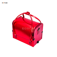 Pour KONCAI professionnel 3-en-1 ensemble maquillage Train Case mode chariot roulant cosmétique stockage et voyage boîte sac de transport