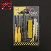 Kit d'outils multifonctionnel pratique en cinq pièces, couteau utilitaire, tournevis, acier au chrome-vanadium, ensemble d'outils pour usage domestique