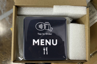 Etiqueta NFC Redonda Cuadrada de 100*100mm con Adhesivo Epoxi para Menú, Resistente al Agua, 13.56MHz, Impresión QR Personalizada, Etiqueta NFC para Pedidos en Restaurantes Interiores