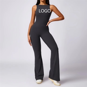 Mono deportivo de una pieza para mujer, color melocotón, para <span class=keywords><strong>yoga</strong></span>, casual, ligeramente ajustado, sin espalda - Product Image 3