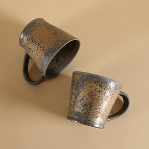 แก้วกาแฟเซรามิกเคลือบด้าน ดีไซน์ย้อนยุค สำหรับใช้ในบ้าน สีพื้น - Product Image 3