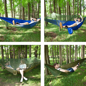 <span class=keywords><strong>Hamac</strong></span> de camping avec filet, hamacs parachutes doubles portables légers, <span class=keywords><strong>hamac</strong></span> de camping haute capacité et résistant à la déchirure - Product Image 5