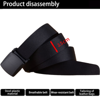 Ceinture tactique en nylon de haute qualité avec boucle à verrouillage automatique en alliage pour hommes, usage extérieur, style sportif, longueur 125 cm