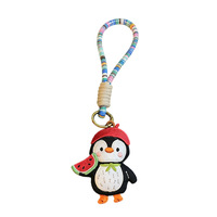 Nouveaux charms mignons en tissu peluche, porte-clés faits main lapin, ours, pingouin, accessoires de sac de mode style dessin animé