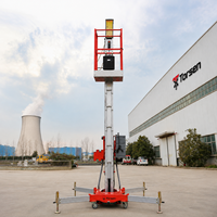 Plateforme élévatrice mobile compacte à mât unique en aluminium pour les entrepreneurs en maintenance et services