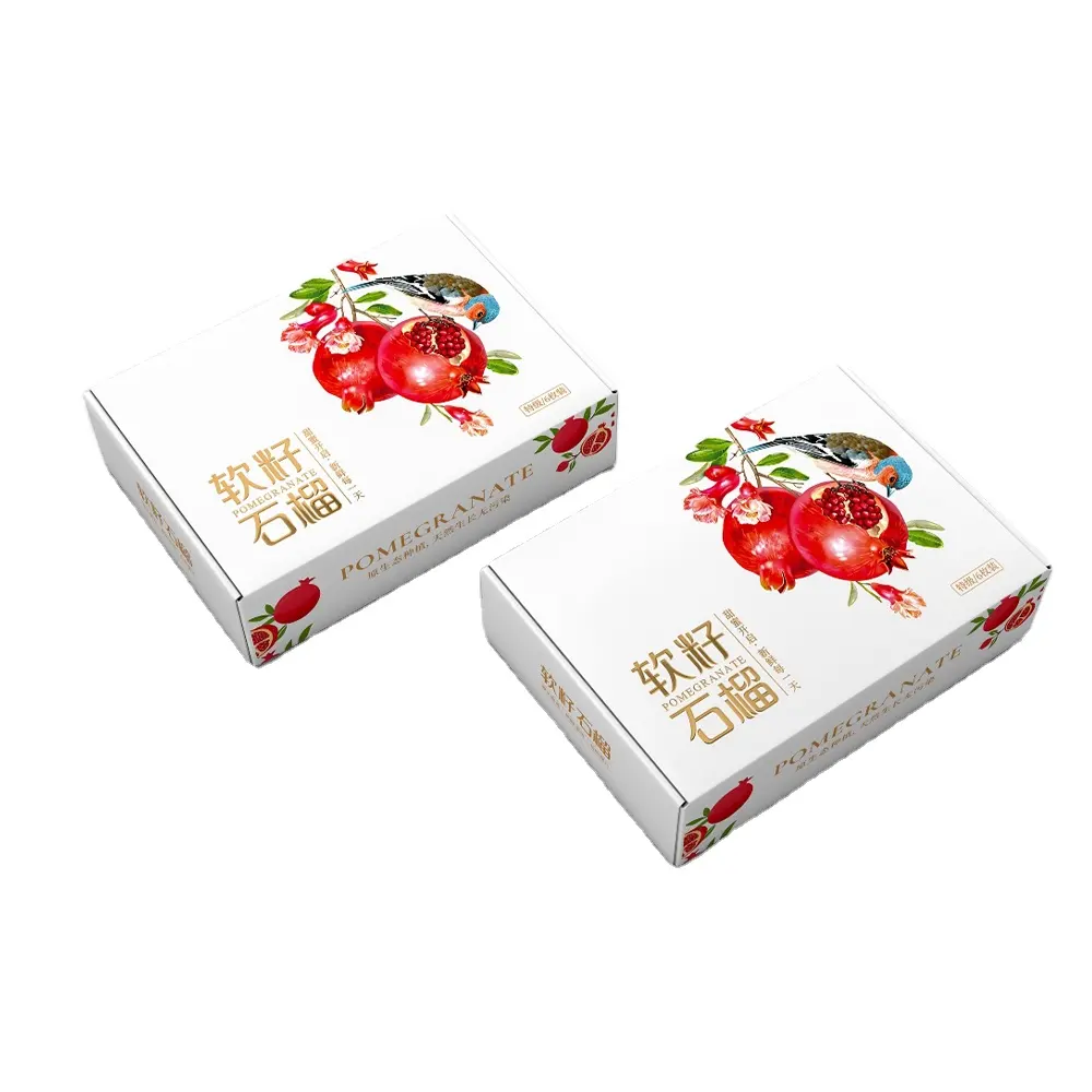 Caja de regalo blanca elegante personalizable para frutas, adecuada para empacar manzanas, peras y uvas, perfecta para cestas de regalo de frutas