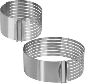 Molde americano redondo telescópico de varias capas para hornear, apto para horno, para cortar y dividir pasteles, molde para mousse, aro para pasteles, divisor de pasteles - Product Image 1
