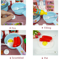 Jouets d'appareils de cuisine pour enfants, ensemble de cuisine d'imitation avec lumières et musique, éviers de cuisine avec cuisinière à induction électronique