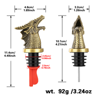 Tête d'animal 3D 2-en-1, verseur à vin en forme de dragon pour bar, accessoires pour la maison, cadeau - Verseur à vin pour bouteille de vin, cadeau d'anniversaire pour petit ami