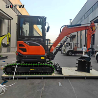 Mini Micro Digger Bagger 2.5t 2500kg 15.2kw Yanmar Engine Small Crawler Excavator Machine EURO EPA Motor de l'usine chinoise