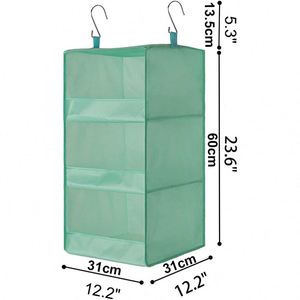 Water Proof Oxford 3 Shelf <b>Collapsible</b> Hanging Closet Organizer with Plastic Board for Shoes Clothes Handbags - Product Image 2