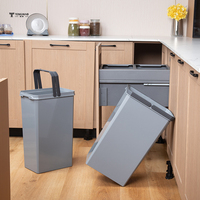 Poubelle coulissante en plastique rectangle de style moderne de grande qualité pour armoires de cuisine