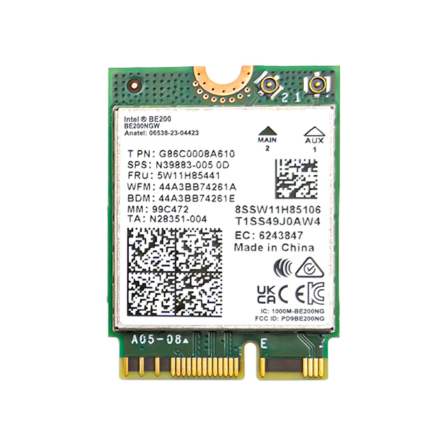 M.2 A+E WiFi 7 Network Cards BE200NGW Tri-band 2.4/5G/6G Wireless 8774Mbps 802.11AX BT5.4 Adapter for PC Windows10 11