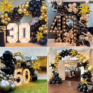 Kit de Arco de Globos Negro y Dorado para Cumpleaños, Despedida de Soltera, Jubilación, Oficina, Nochevieja, Graduación, Aniversario, Decoraciones para Fiestas - Product Image 5