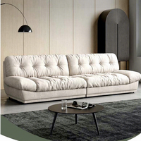 Vente chaude Moderne Style Italien Tissu Blanc Velours Canapé Ensemble Contemporain Personnalisable Blanc Nuage Modulaire Confort Salon