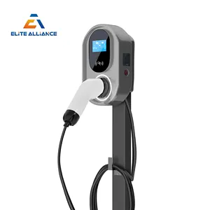 CHARGEUR DE VOITURE ÉLECTRIQUE Elite IP65 11kW 22kw Smart Wifi APP Stations de recharge murales EV avec écran LCD