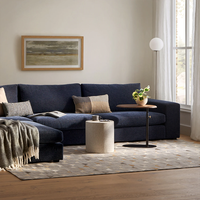 Table d'appoint réglable en hauteur en noyer noir, style moderne minimaliste en forme de C, pour salon et canapé