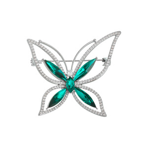 Crystal Butterfly Brooch Zinc Alloy Claw Setting Women's Party Fashion Jewelry Openwork Insect Corsage Pin Decoration - Product Image 1
