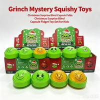 Jouet Squishy Monstre Vert de Noël, Balle à pincer scintillante à remontée lente, Jouet sensoriel anti-stress, Cadeaux