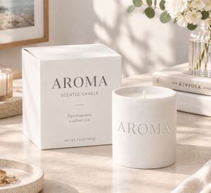 เทียนหอมเซรามิกสีชมพู AROMA, เทียนอโรมาเธอราพีพร้อมกล่องของขวัญ, ของตกแต่งบ้านสไตล์มินิมอล, ไส้เทียน 1 เส้น - Product Image 4