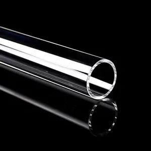 Tubos transparentes de quartzo óticos, fonte de fábrica, resistente a alta temperatura, vidro uv, 7 polegadas, tubo de vidro