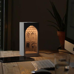 Lámpara de Noche Creativa para Dormitorio con Diseño de Jardín Persa, Lámpara de Mesa de Cerámica y PC, Adorno de Cemento, Lámpara de Pared, Funciona con Batería, Regalo - Product Image 2