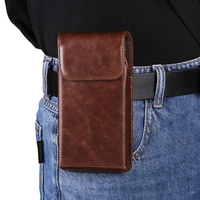 Étui de téléphone vertical vintage en similicuir avec clip ceinture, étui fin et portable pour smartphone, étui à rabat pour Apple iPhone avec emplacement pour carte de crédit